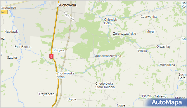 mapa Dubasiewszczyzna, Dubasiewszczyzna na mapie Targeo