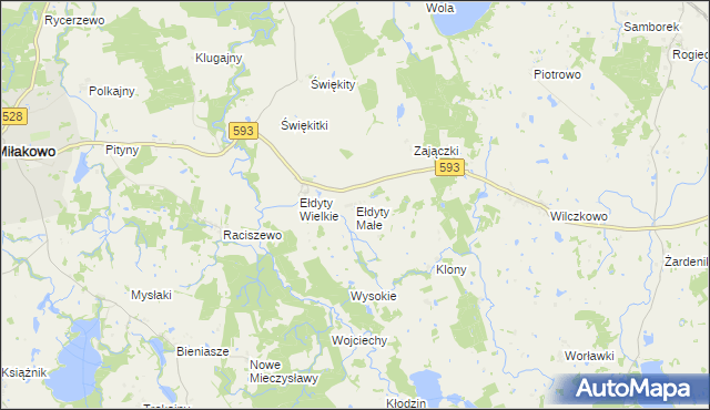 mapa Ełdyty Małe, Ełdyty Małe na mapie Targeo