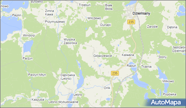 mapa Główczewice, Główczewice na mapie Targeo