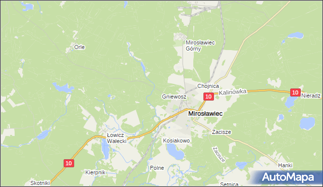 mapa Gniewosz, Gniewosz na mapie Targeo