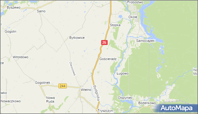 mapa Gościeradz, Gościeradz na mapie Targeo