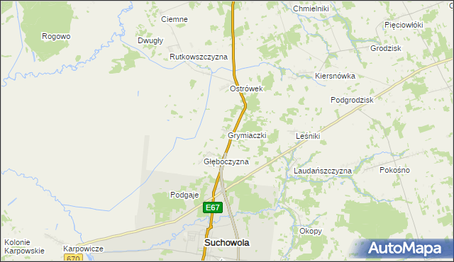 mapa Grymiaczki, Grymiaczki na mapie Targeo