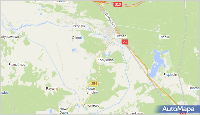 mapa Kobylarnia gmina Nowa Wieś Wielka, Kobylarnia gmina Nowa Wieś Wielka na mapie Targeo