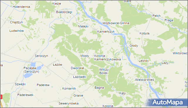 mapa Kolonia Kamieńczykowska, Kolonia Kamieńczykowska na mapie Targeo