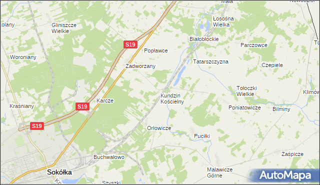 mapa Kundzin Kościelny, Kundzin Kościelny na mapie Targeo