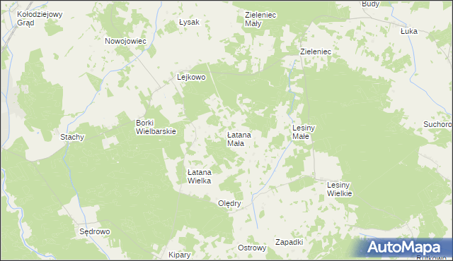 mapa Łatana Mała, Łatana Mała na mapie Targeo