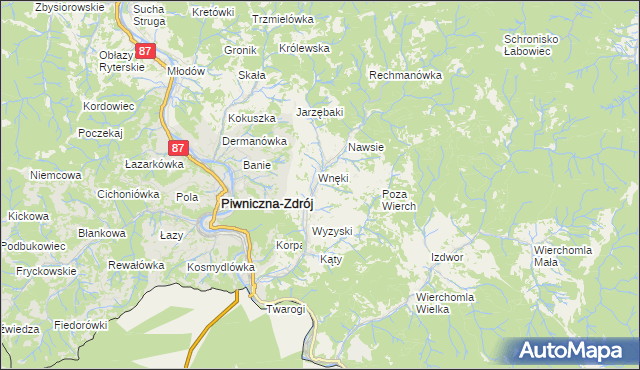 mapa Łomnica-Zdrój, Łomnica-Zdrój na mapie Targeo