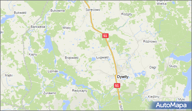 mapa Ługwałd, Ługwałd na mapie Targeo