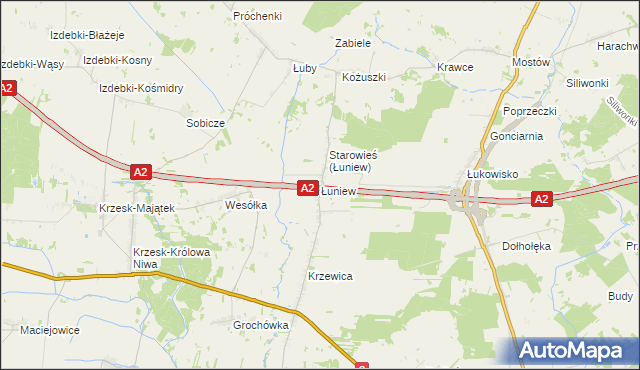 mapa Łuniew, Łuniew na mapie Targeo