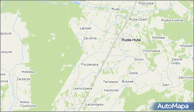 mapa Marynin gmina Ruda-Huta, Marynin gmina Ruda-Huta na mapie Targeo