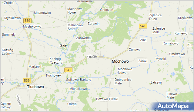mapa Mochowo-Parcele, Mochowo-Parcele na mapie Targeo