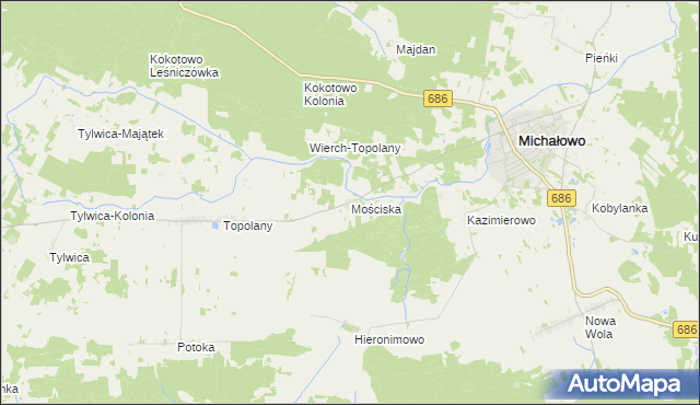 mapa Mościska gmina Michałowo, Mościska gmina Michałowo na mapie Targeo