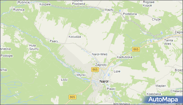 mapa Narol-Wieś, Narol-Wieś na mapie Targeo
