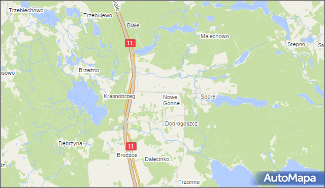 mapa Nowe Gonne, Nowe Gonne na mapie Targeo