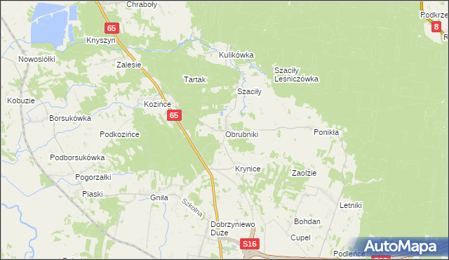 mapa Obrubniki, Obrubniki na mapie Targeo
