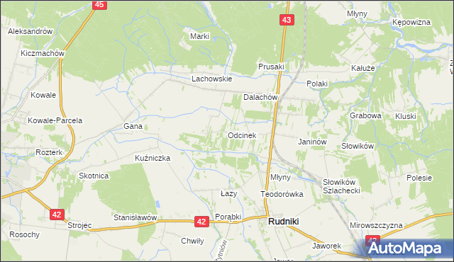 mapa Odcinek, Odcinek na mapie Targeo