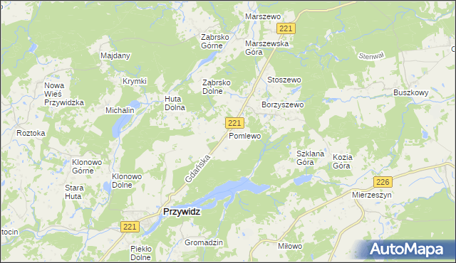 mapa Pomlewo, Pomlewo na mapie Targeo