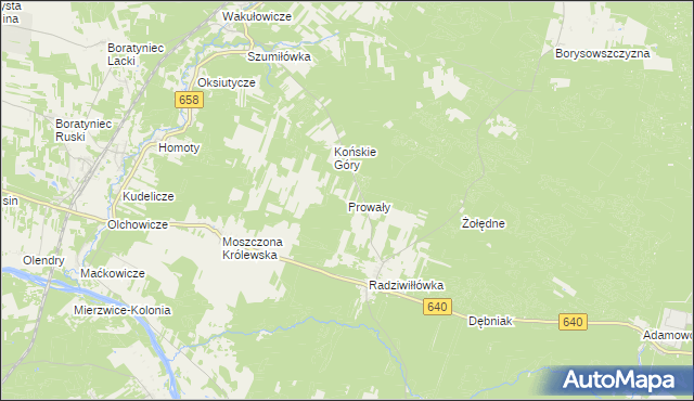 mapa Prowały, Prowały na mapie Targeo