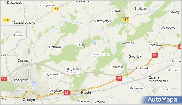 mapa Smogorzewo gmina Piaski, Smogorzewo gmina Piaski na mapie Targeo