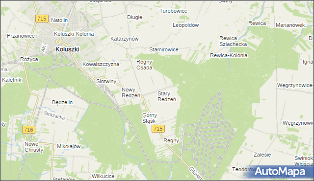 mapa Stary Redzeń, Stary Redzeń na mapie Targeo