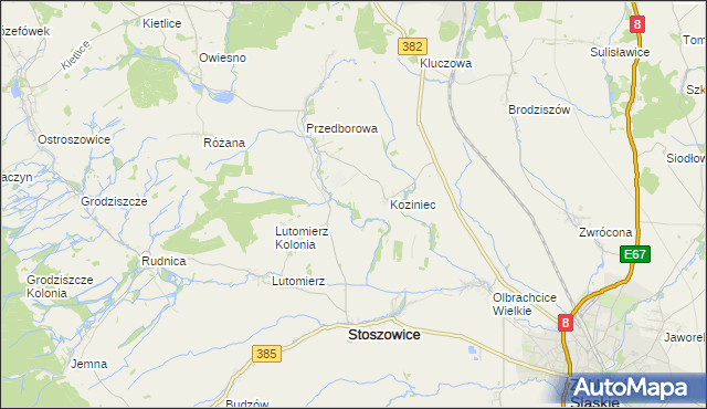 mapa Stoszowice Kolonia, Stoszowice Kolonia na mapie Targeo