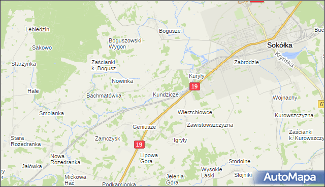 mapa Tartak gmina Sokółka, Tartak gmina Sokółka na mapie Targeo