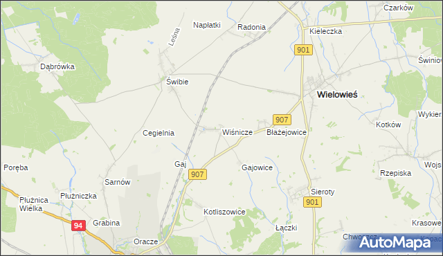 mapa Wiśnicze, Wiśnicze na mapie Targeo
