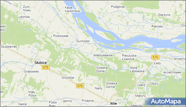 mapa Władysławów gmina Iłów, Władysławów gmina Iłów na mapie Targeo