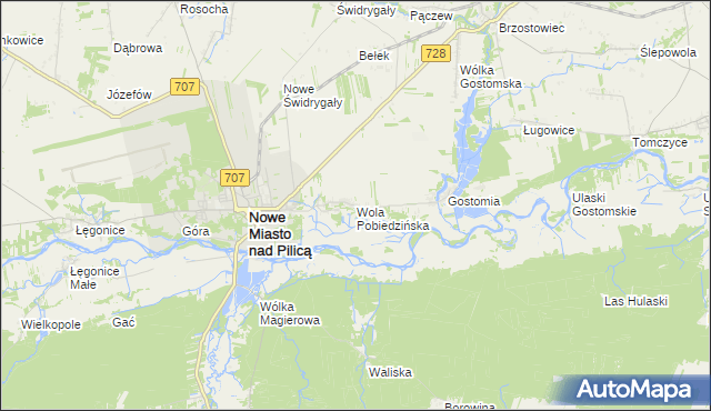 mapa Wola Pobiedzińska, Wola Pobiedzińska na mapie Targeo