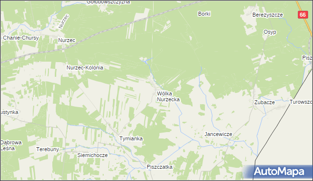 mapa Wólka Nurzecka, Wólka Nurzecka na mapie Targeo