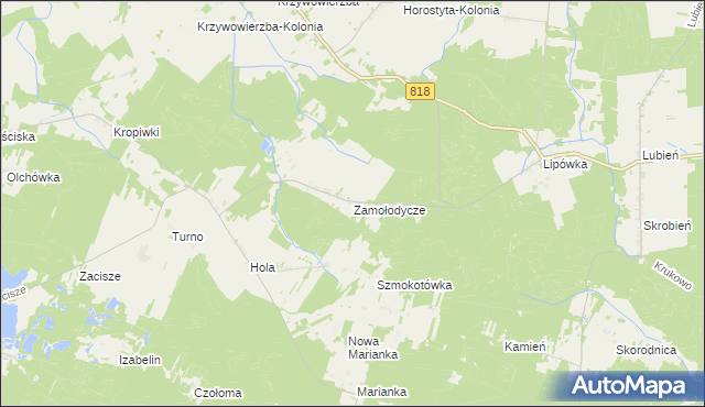 mapa Zamołodycze, Zamołodycze na mapie Targeo
