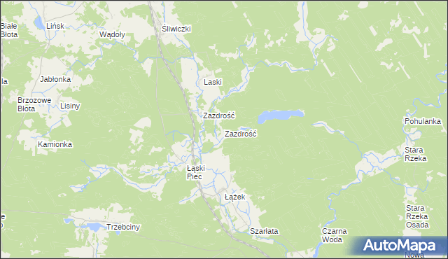 mapa Zazdrość gmina Osie, Zazdrość gmina Osie na mapie Targeo