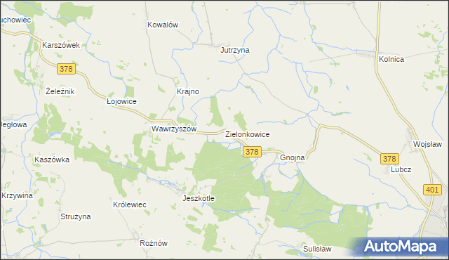 mapa Zielonkowice, Zielonkowice na mapie Targeo