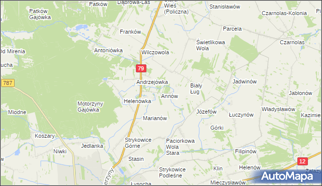 mapa Annów gmina Policzna, Annów gmina Policzna na mapie Targeo