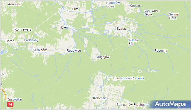 mapa Długojów, Długojów na mapie Targeo