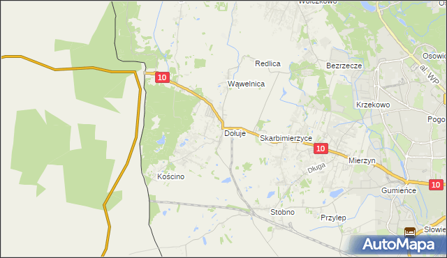 mapa Dołuje, Dołuje na mapie Targeo