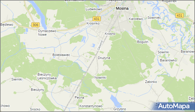 mapa Drużyna, Drużyna na mapie Targeo