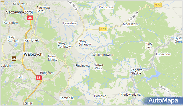 mapa Dziećmorowice, Dziećmorowice na mapie Targeo