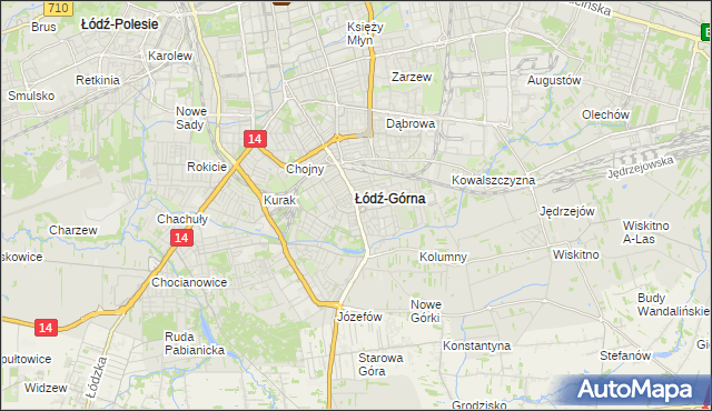 mapa Górna gmina Łódź, Górna gmina Łódź na mapie Targeo