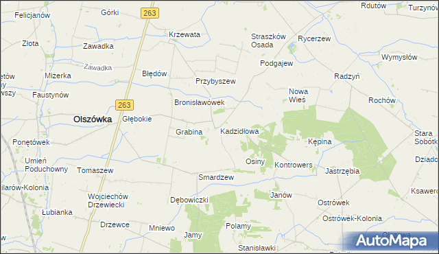 mapa Kadzidłowa, Kadzidłowa na mapie Targeo