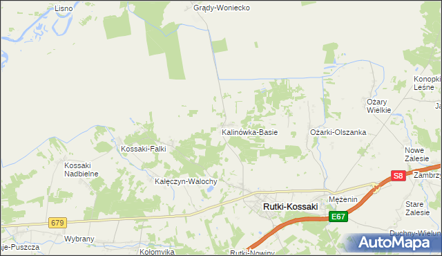 mapa Kalinówka-Basie, Kalinówka-Basie na mapie Targeo