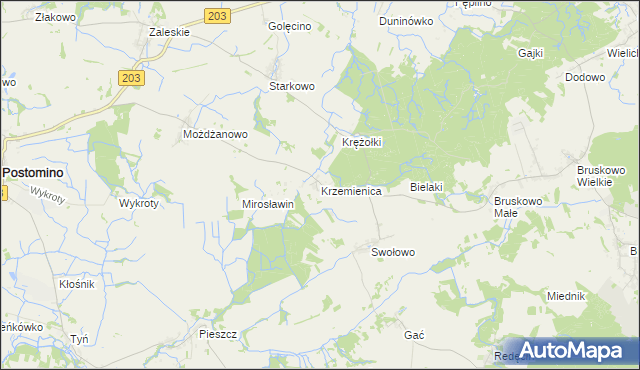 mapa Krzemienica gmina Słupsk, Krzemienica gmina Słupsk na mapie Targeo