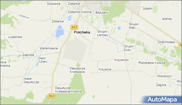 mapa Krzywice-Kolonia, Krzywice-Kolonia na mapie Targeo