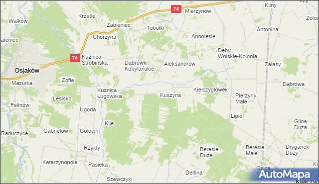 mapa Kuszyna, Kuszyna na mapie Targeo