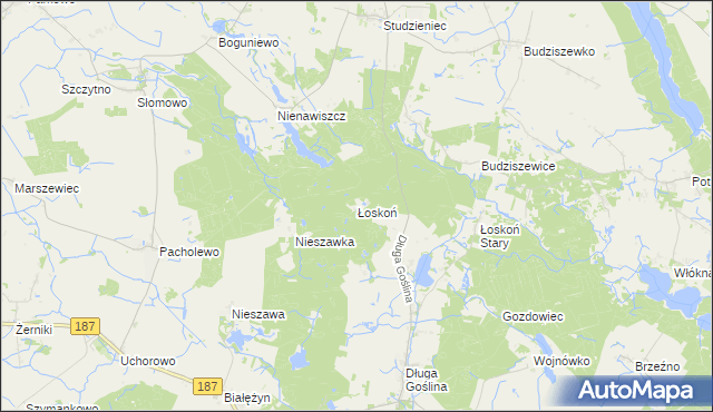 mapa Łoskoń, Łoskoń na mapie Targeo