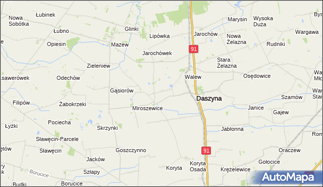 mapa Nowy Sławoszew, Nowy Sławoszew na mapie Targeo
