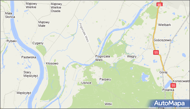 mapa Pogorzała Wieś, Pogorzała Wieś na mapie Targeo