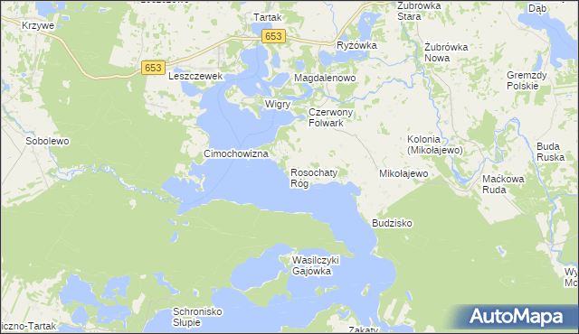 mapa Rosochaty Róg, Rosochaty Róg na mapie Targeo