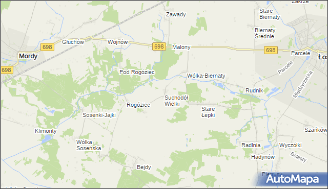 mapa Suchodół Wielki, Suchodół Wielki na mapie Targeo