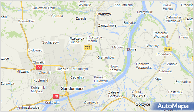 mapa Gierlachów, Gierlachów na mapie Targeo